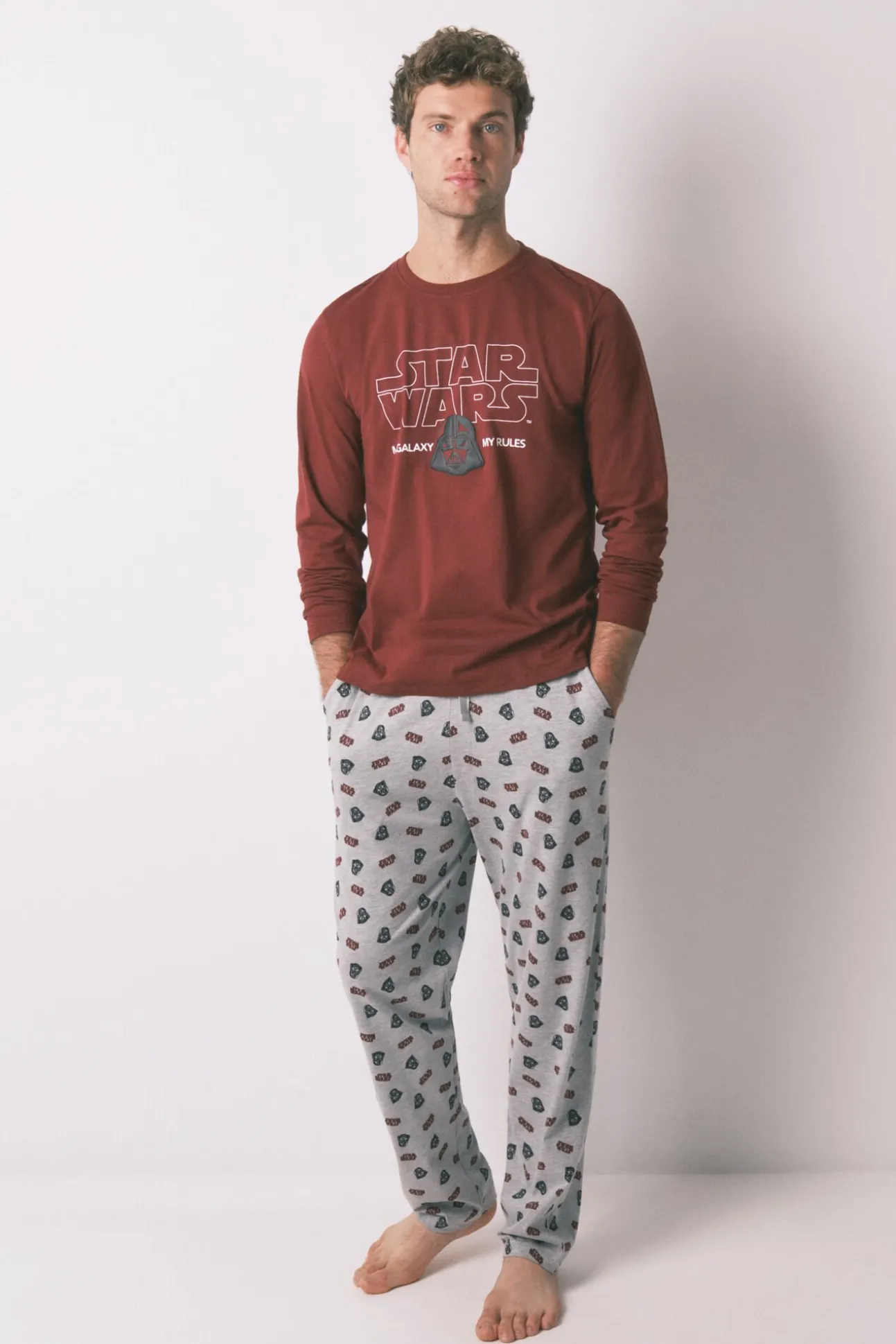 Pijama comprido masculino 100% algodão "Star Wars"