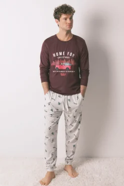 Pijama comprido masculino Mickey Mouse 100% algodão