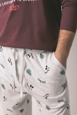 Pijama comprido masculino Mickey Mouse 100% algodão