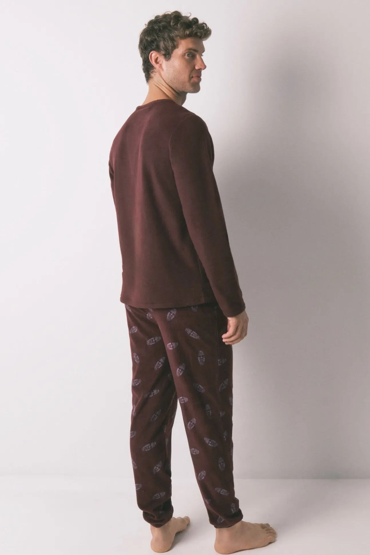 Pijama comprido masculino polar vermelho do Homem-Aranha