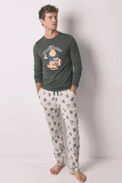 Pijama comprido masculino "Garfield" 100% algodão