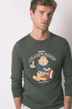 Pijama comprido masculino "Garfield" 100% algodão