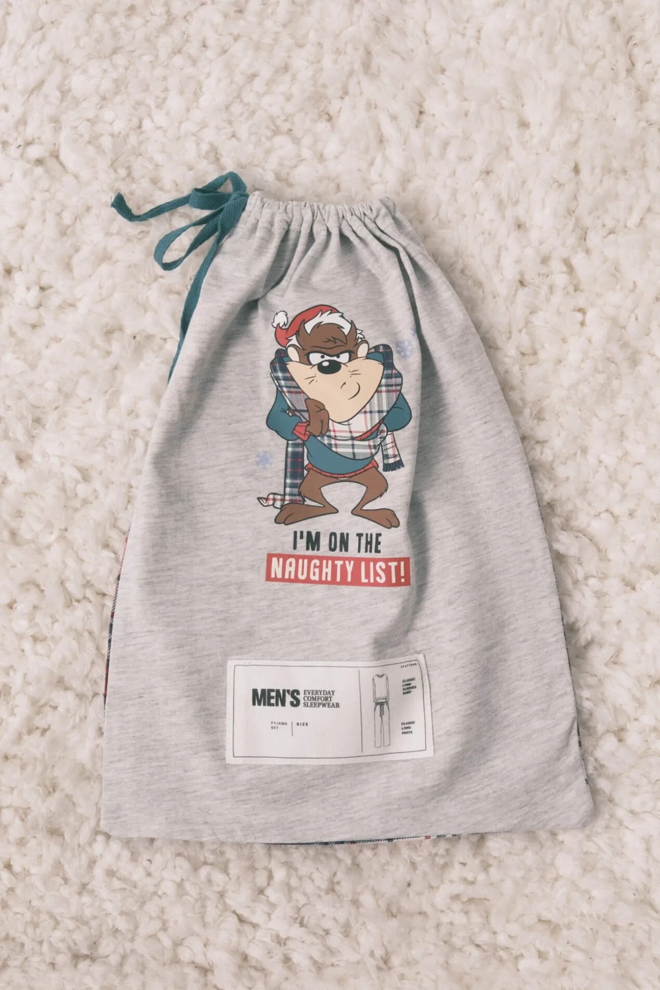 Pijama comprido masculino 100% algodão "Taz"