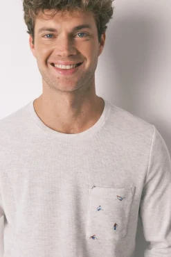 Pijama comprido masculino 100% algodão cinza
