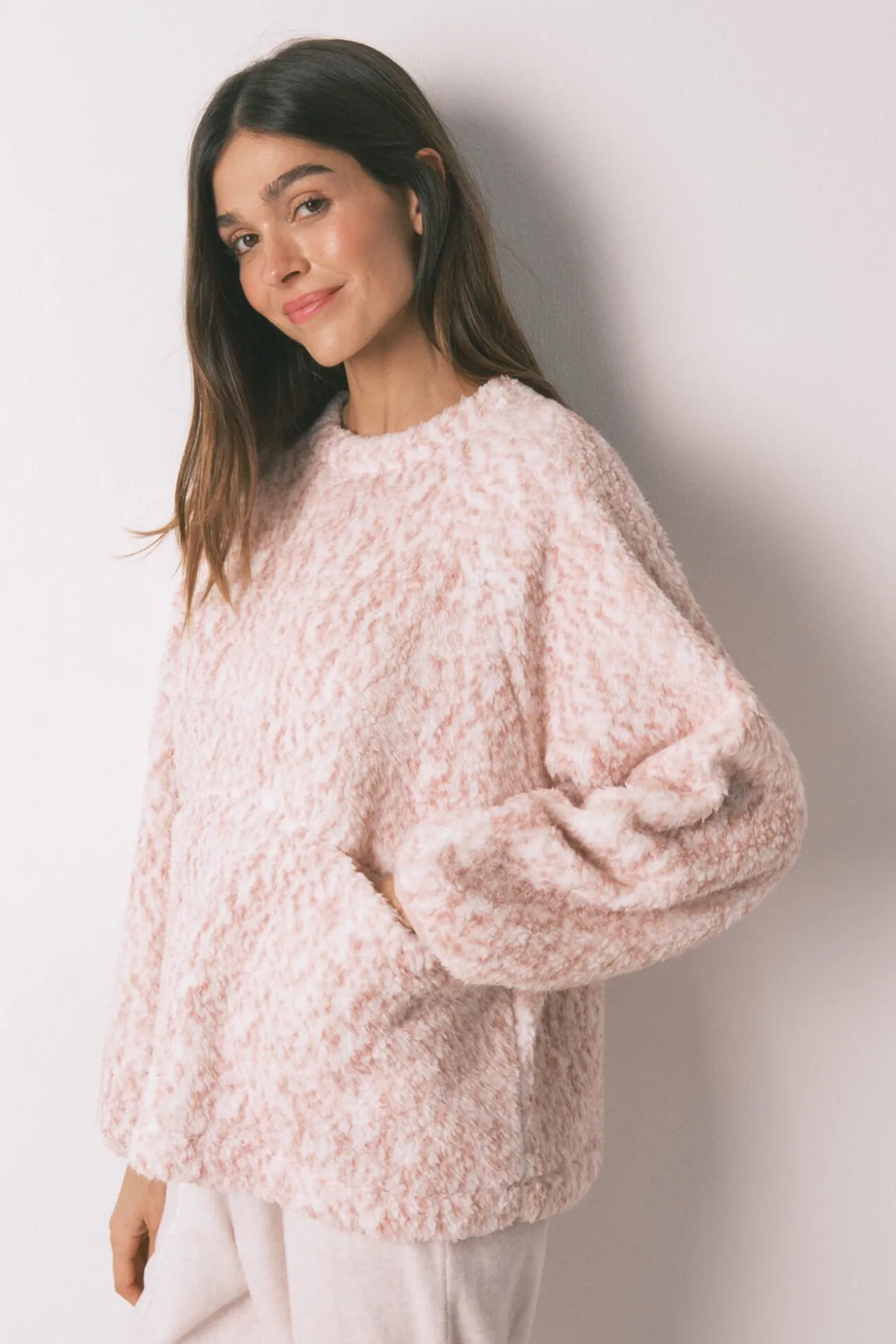 Pijama comprido pelo rosa