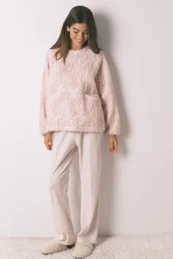 Pijama comprido pelo rosa