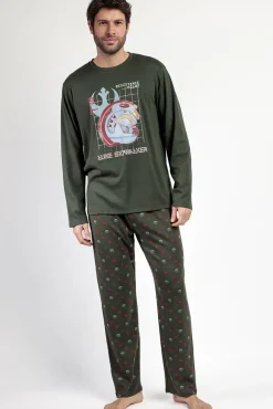 Pijama comprido piloto Star Wars 100% algodão de homem