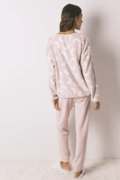 Pijama comprido polar mousse luas