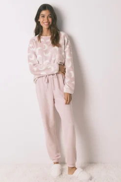 Pijama comprido polar mousse luas