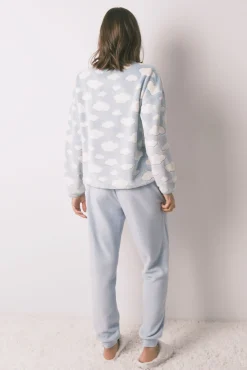 Pijama comprido polar mousse nuvens