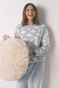 Pijama comprido polar mousse nuvens