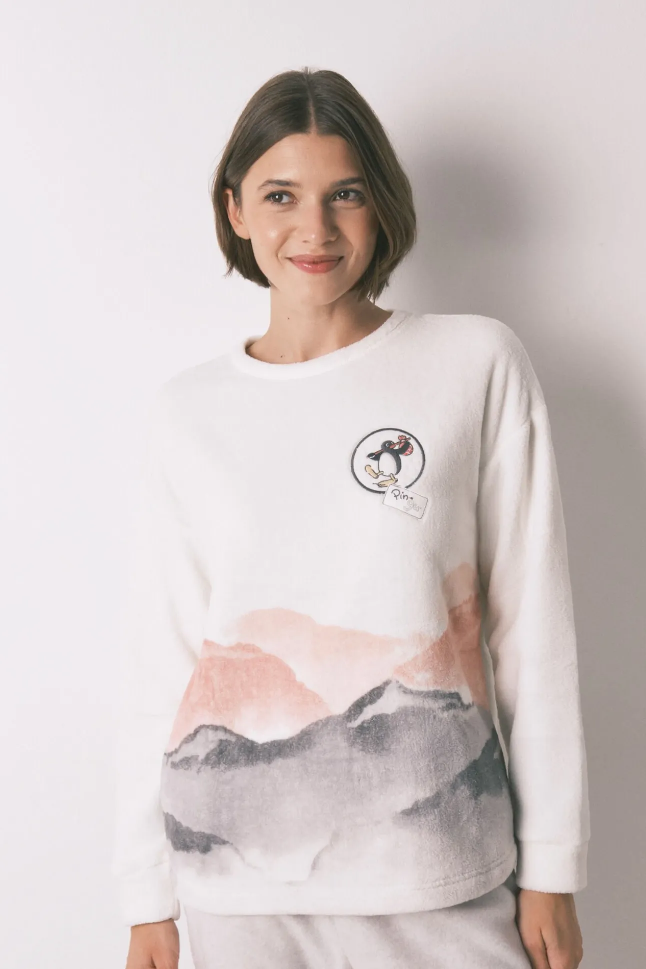 Pijama comprido polar suave estampado Pingu