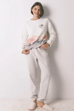 Pijama comprido polar suave estampado Pingu