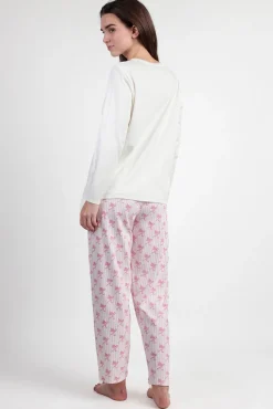 Pijama comprido riscas laços Barbie 100% algodão