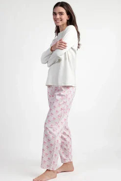 Pijama comprido riscas laços Barbie 100% algodão