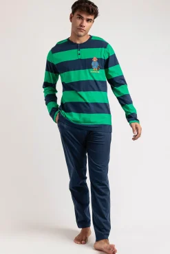 Pijama comprido riscas Rugby Paddington para homem