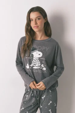 Pijama comprido Snoopy 100% algodão