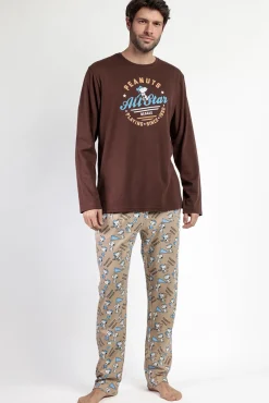 Pijama comprido Snoopy 100% algodão para homem