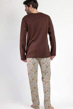 Pijama comprido Snoopy 100% algodão para homem