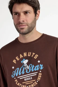 Pijama comprido Snoopy 100% algodão para homem