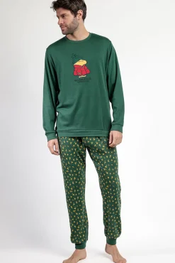 Pijama comprido Snoopy 100% algodão para homem
