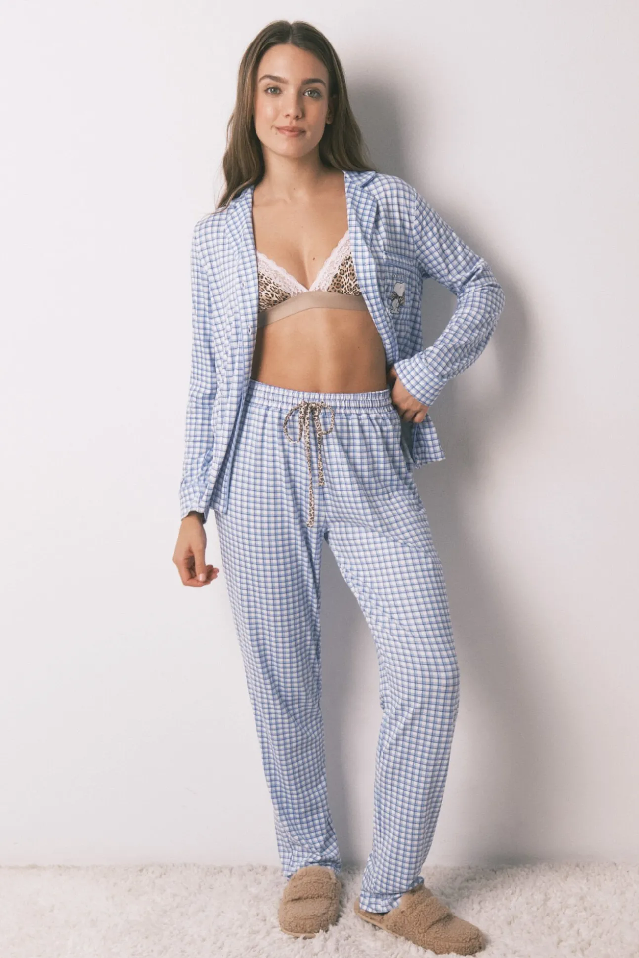 Pijama Comprido Snoopy Vichy