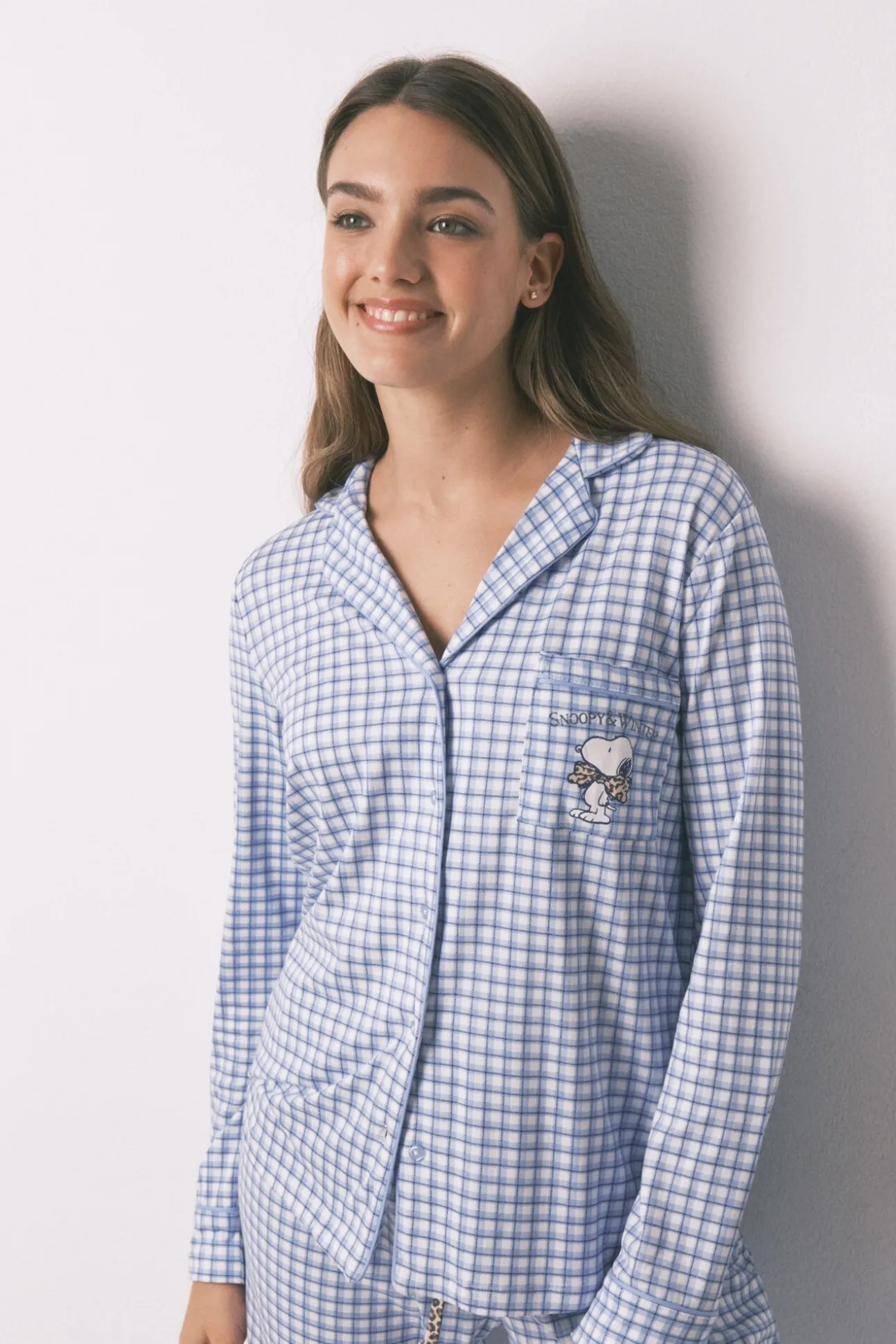Pijama Comprido Snoopy Vichy