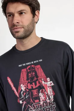 Pijama comprido Star Wars 100% algodão para homem