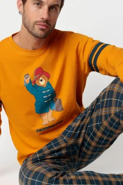 Pijama comprido xadrez Paddington para homem