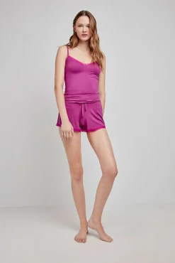 pijama de alças azul