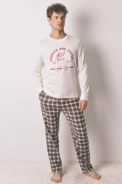 Pijama de homem comprido 100% algodão xadrez