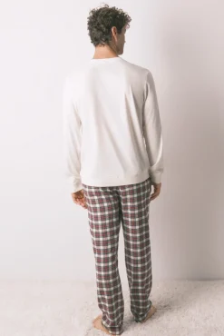 Pijama de homem comprido 100% algodão xadrez