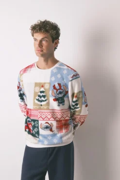 Pijama de polar masculino Stitch