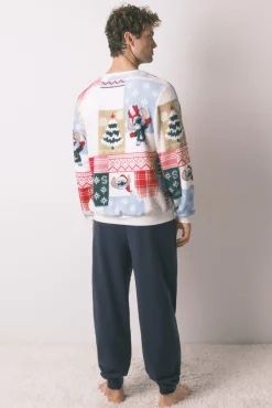 Pijama de polar masculino Stitch