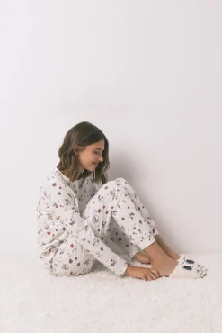 Pijama longo 100% algodão branco Snoopy