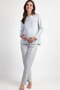 Pijama maternity comprido riscas Alicia Wonderland