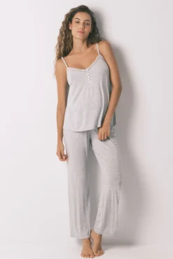 Pijama Pijama capri "maternity" cinza soft touch