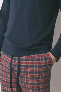 Pijama xadrez masculino 100% algodão