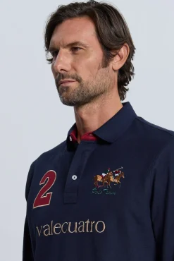 Polo azul marinho modelo cavalo