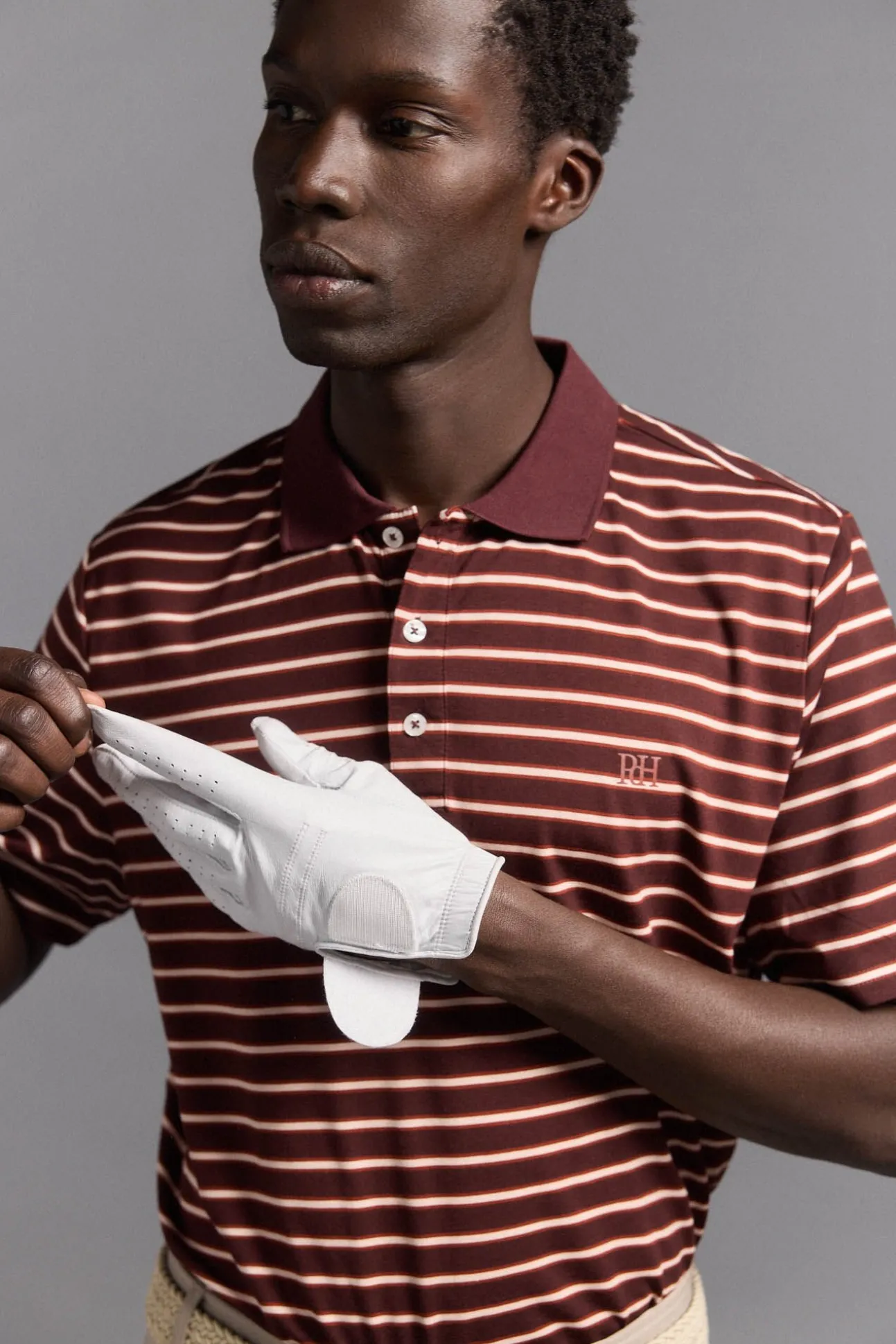 Polo de golfe riscas