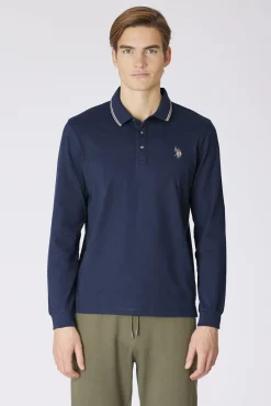 Polo de manga comprida com logo