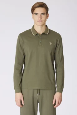 Polo de manga comprida com logo