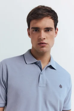 Polo piqué chique com gola canelada de corte regular
