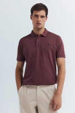 Polo piqué chique com gola canelada de corte regular