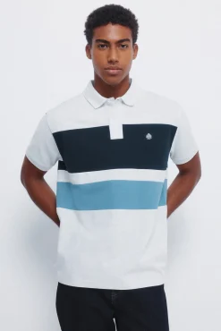 Polo piqué color block de corte regular
