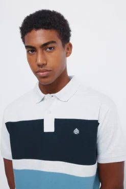Polo piqué color block de corte regular