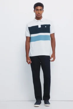 Polo piqué color block de corte regular