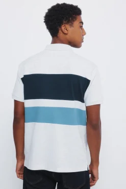 Polo piqué color block de corte regular