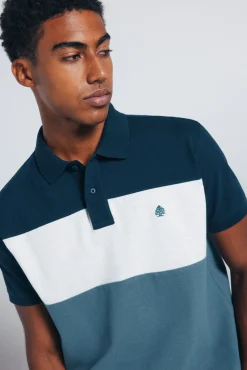Polo piqué color block de corte regular