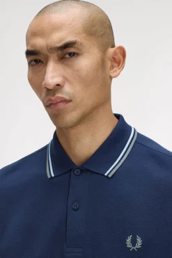 Polo piqué de manga comprida masculina